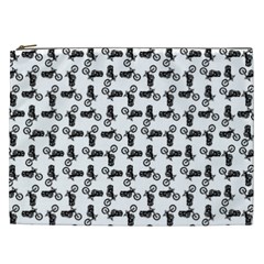 Chooper Motorcycle Drawing Motif Pattern Cosmetic Bag (xxl) by dflcprintsclothing