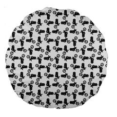 Chooper Motorcycle Drawing Motif Pattern Large 18  Premium Round Cushions by dflcprintsclothing