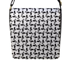 Chooper Motorcycle Drawing Motif Pattern Flap Closure Messenger Bag (l) by dflcprintsclothing