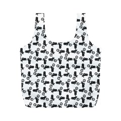 Chooper Motorcycle Drawing Motif Pattern Full Print Recycle Bag (m)