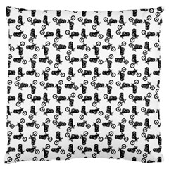 Chooper Motorcycle Drawing Motif Pattern Standard Premium Plush Fleece Cushion Case (two Sides) by dflcprintsclothing