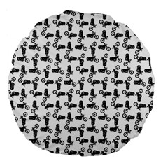 Chooper Motorcycle Drawing Motif Pattern Large 18  Premium Flano Round Cushions by dflcprintsclothing