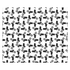 Chooper Motorcycle Drawing Motif Pattern Two Sides Premium Plush Fleece Blanket (small) by dflcprintsclothing