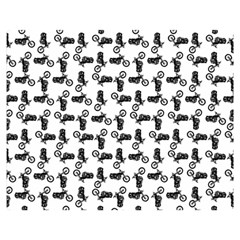 Chooper Motorcycle Drawing Motif Pattern Two Sides Premium Plush Fleece Blanket (medium)