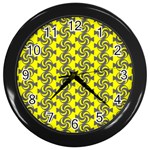 Candy Illustration Pattern Wall Clock (Black) Front