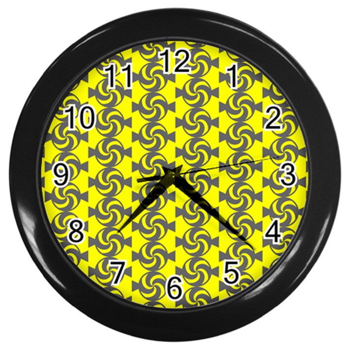 Candy Illustration Pattern Wall Clock (Black)