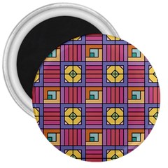 Pattern Geometric Colorful Lines Shapes 3  Magnets