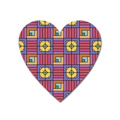 Pattern Geometric Colorful Lines Shapes Heart Magnet