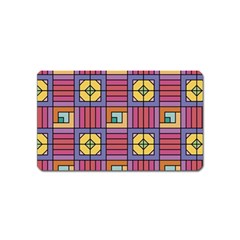 Pattern Geometric Colorful Lines Shapes Magnet (name Card) by Jancukart