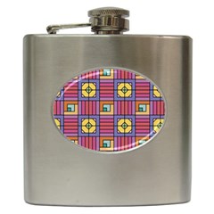 Pattern Geometric Colorful Lines Shapes Hip Flask (6 Oz)