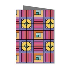 Pattern Geometric Colorful Lines Shapes Mini Greeting Cards (pkg Of 8) by Jancukart