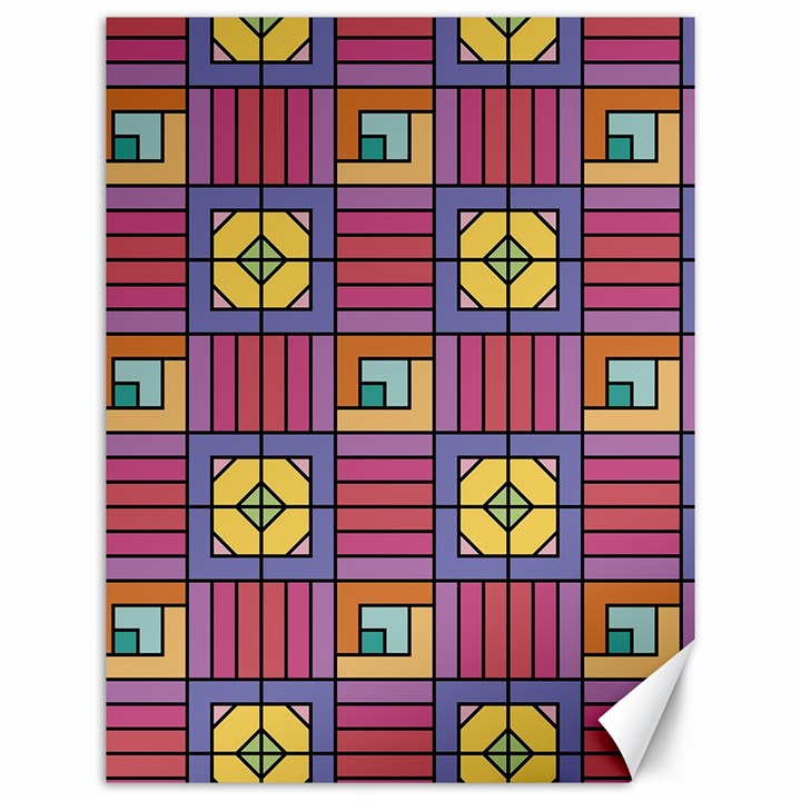 Pattern Geometric Colorful Lines Shapes Canvas 12  x 16 