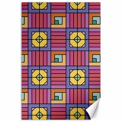 Pattern Geometric Colorful Lines Shapes Canvas 24  X 36  by Jancukart