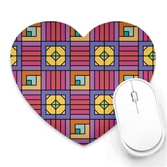 Pattern Geometric Colorful Lines Shapes Heart Mousepad by Jancukart