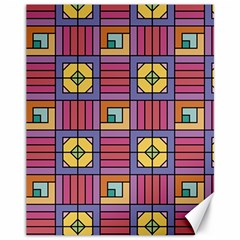 Pattern Geometric Colorful Lines Shapes Canvas 11  X 14  by Jancukart