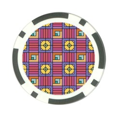 Pattern Geometric Colorful Lines Shapes Poker Chip Card Guard