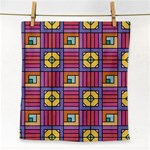 Pattern Geometric Colorful Lines Shapes Face Towel Front