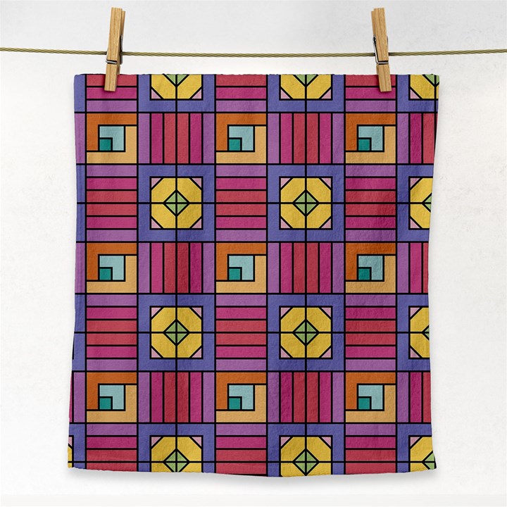 Pattern Geometric Colorful Lines Shapes Face Towel