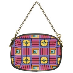 Pattern Geometric Colorful Lines Shapes Chain Purse (one Side)