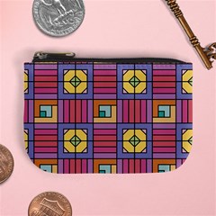 Pattern Geometric Colorful Lines Shapes Mini Coin Purse