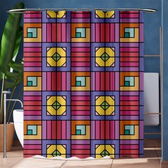 Pattern Geometric Colorful Lines Shapes Shower Curtain 60  X 72  (medium) 