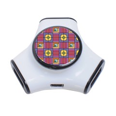 Pattern Geometric Colorful Lines Shapes 3-port Usb Hub