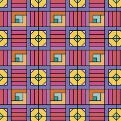 Pattern Geometric Colorful Lines Shapes Play Mat (square) by Jancukart