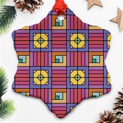 Pattern Geometric Colorful Lines Shapes Ornament (snowflake)