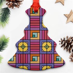 Pattern Geometric Colorful Lines Shapes Ornament (christmas Tree) 