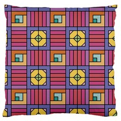 Pattern Geometric Colorful Lines Shapes Large Cushion Case (one Side)