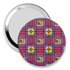 Pattern Geometric Colorful Lines Shapes 3  Handbag Mirrors