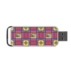 Pattern Geometric Colorful Lines Shapes Portable Usb Flash (one Side)