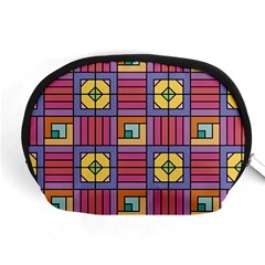 Pattern Geometric Colorful Lines Shapes Accessory Pouch (medium)