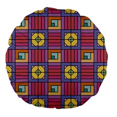 Pattern Geometric Colorful Lines Shapes Large 18  Premium Flano Round Cushions