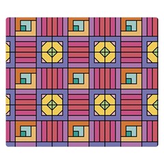 Pattern Geometric Colorful Lines Shapes Two Sides Premium Plush Fleece Blanket (small)