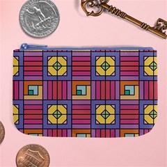 Pattern Geometric Colorful Lines Shapes Large Coin Purse