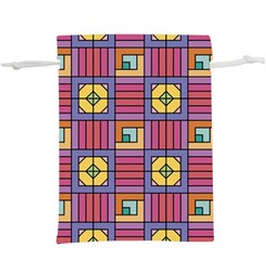 Pattern Geometric Colorful Lines Shapes Lightweight Drawstring Pouch (xl)