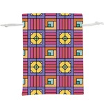 Pattern Geometric Colorful Lines Shapes Lightweight Drawstring Pouch (XL) Front