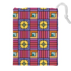 Pattern Geometric Colorful Lines Shapes Drawstring Pouch (4xl)