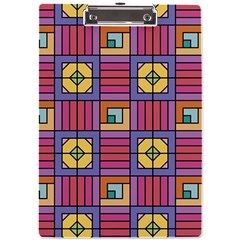 Pattern Geometric Colorful Lines Shapes A4 Acrylic Clipboard