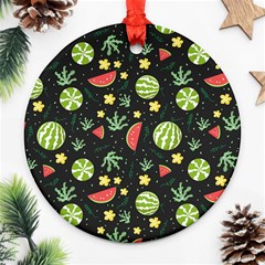 Watermelon Berry Patterns Pattern Ornament (round)