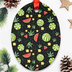 Watermelon Berry Patterns Pattern Ornament (oval)