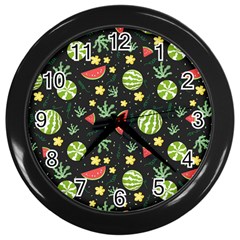 Watermelon Berry Patterns Pattern Wall Clock (black)