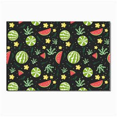 Watermelon Berry Patterns Pattern Postcard 4 x 6  (pkg Of 10) by Jancukart