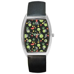 Watermelon Berry Patterns Pattern Barrel Style Metal Watch