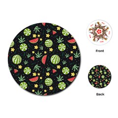 Watermelon Berry Patterns Pattern Playing Cards Single Design (round)