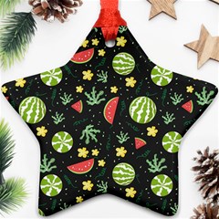 Watermelon Berry Patterns Pattern Star Ornament (two Sides) by Jancukart