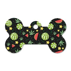 Watermelon Berry Patterns Pattern Dog Tag Bone (two Sides)