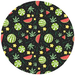 Watermelon Berry Patterns Pattern Wooden Puzzle Round