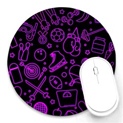 Telegram Pattern Art Patterns Round Mousepad